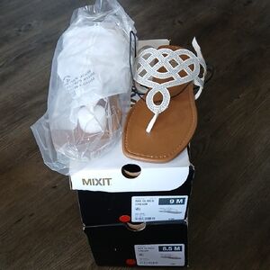 Mixit White and Cream Sandals with Minimalist Design